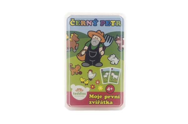 Teddies Černý Petr Moje první zvířátka společenská hra - karty v plastové krabičce MPZ 6x9cm